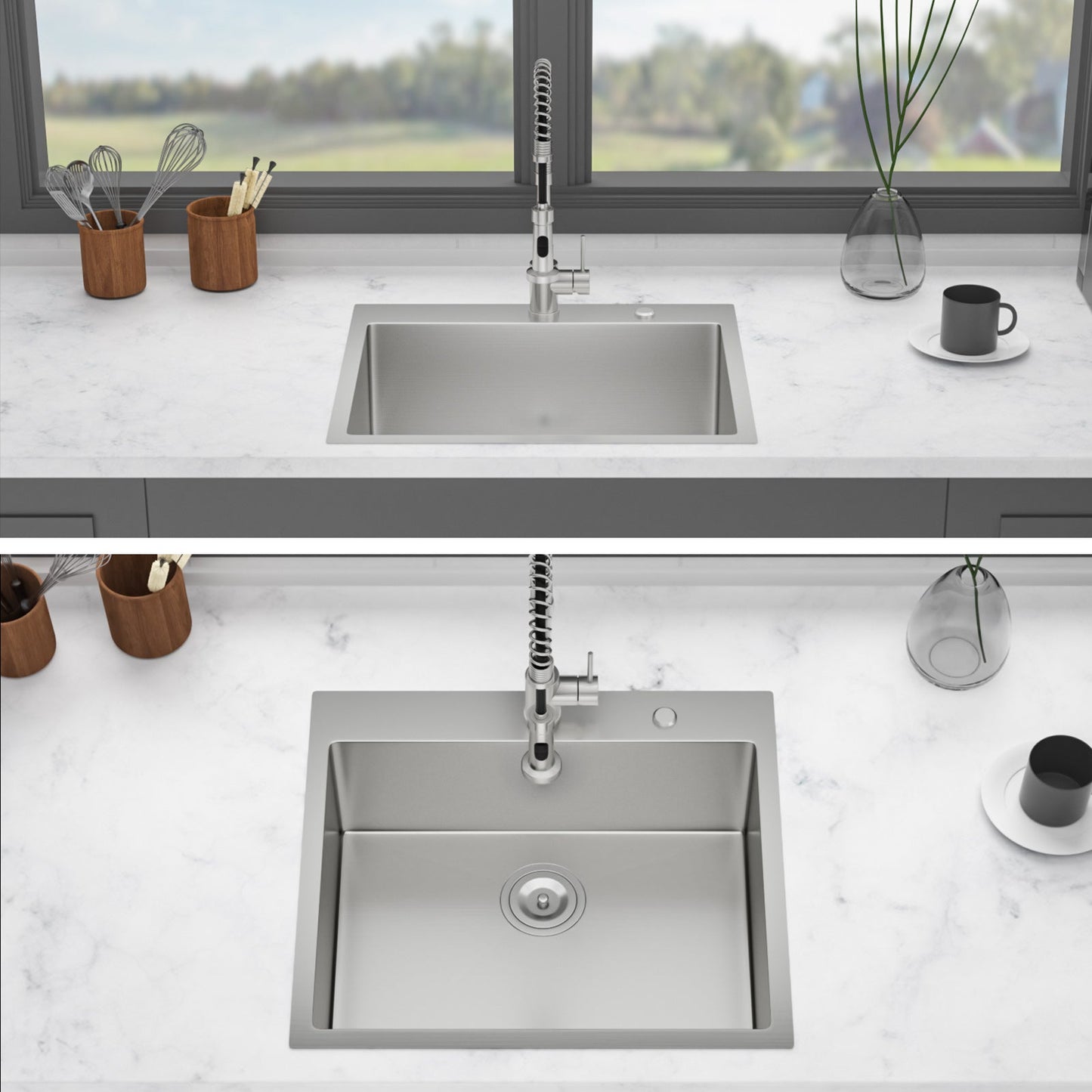 16 Gauge Drop In Single Bowl Kitchen Sink