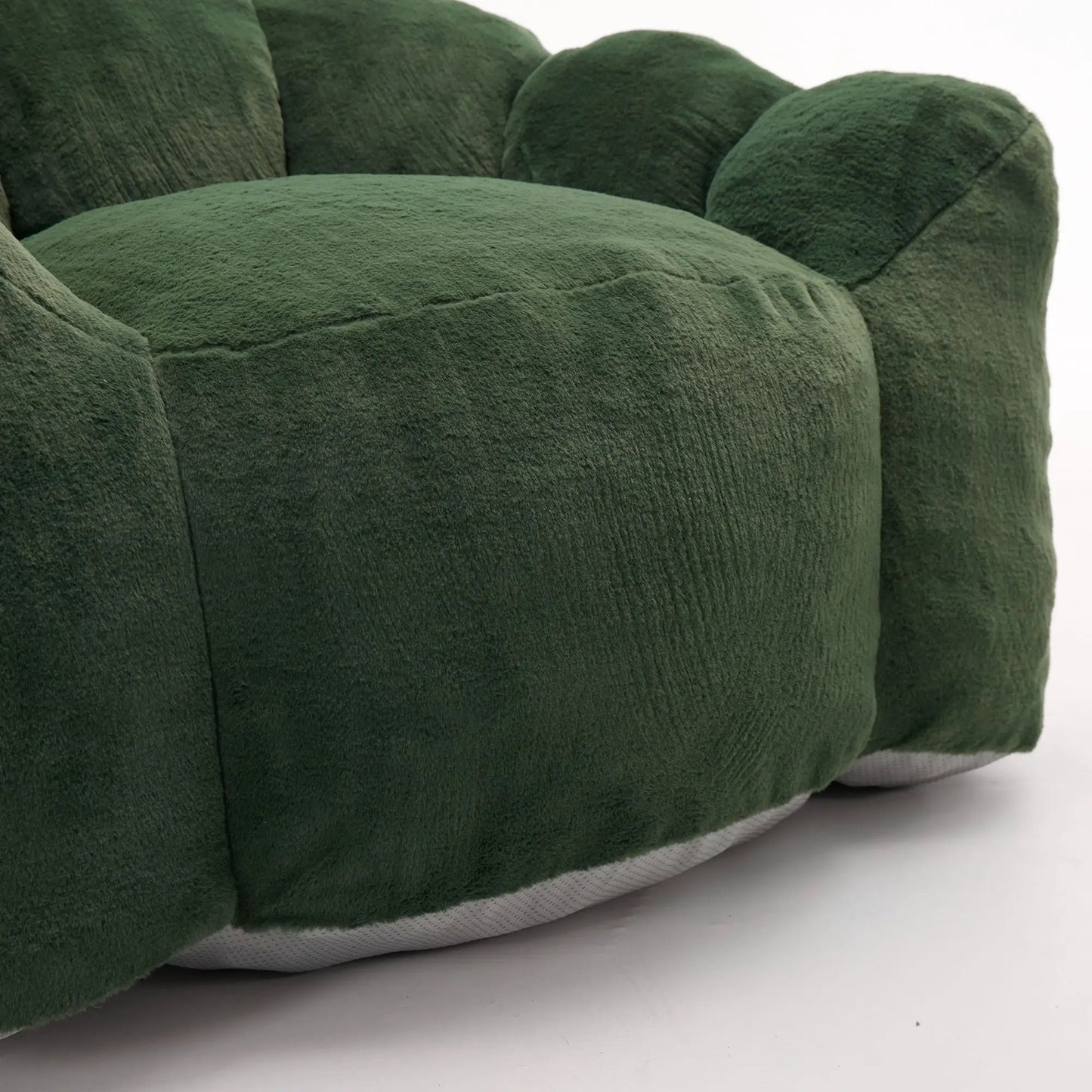 Lotus Style Compression Sofa Bean Bag Chair in green velvet with plush cushions on Tampa Home & Garden Store