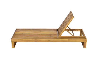 Acacia Wood Chaise Lounge with Adjustable Comfort