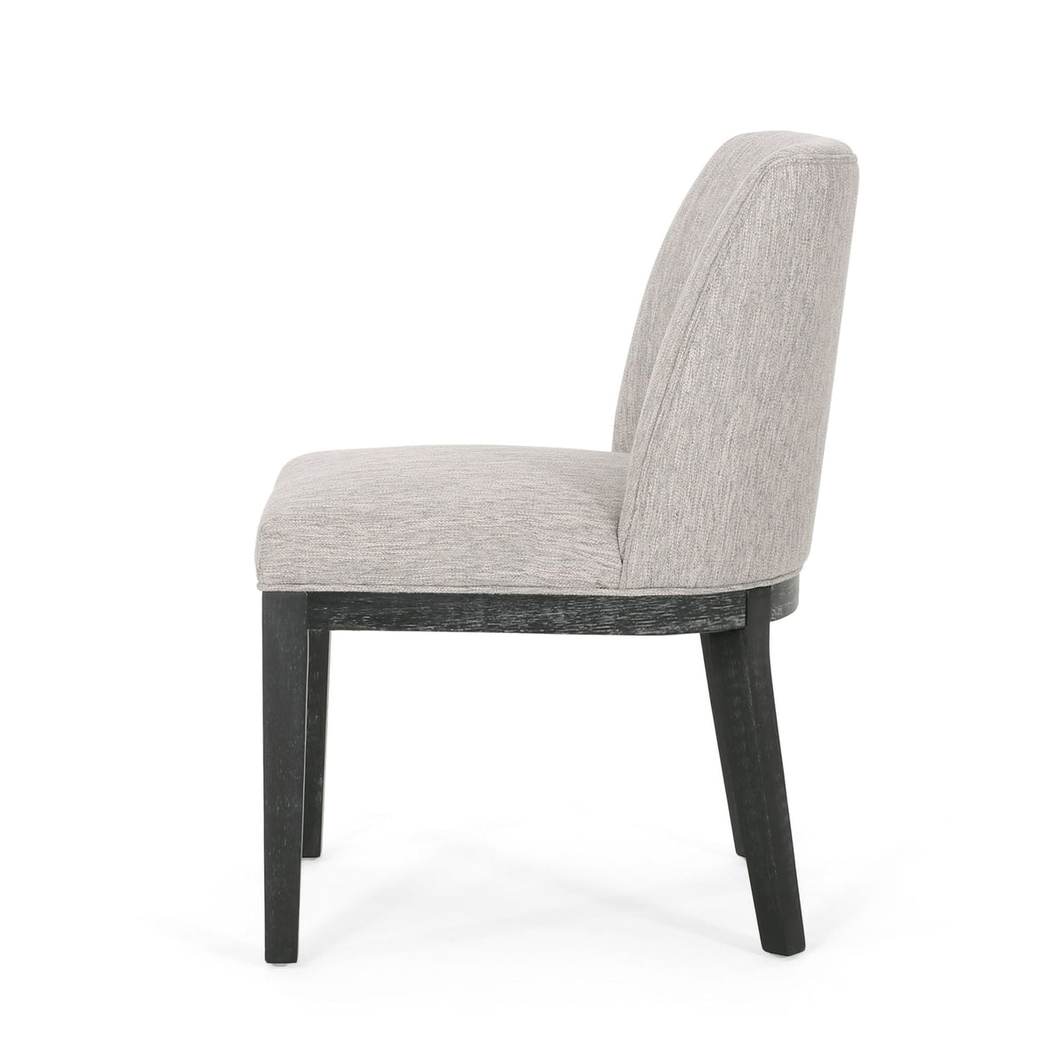 Modern dining chair set of 2 in light gray fabric with black wood legs by HouseOfZazla on Tampa Home & Garden Store