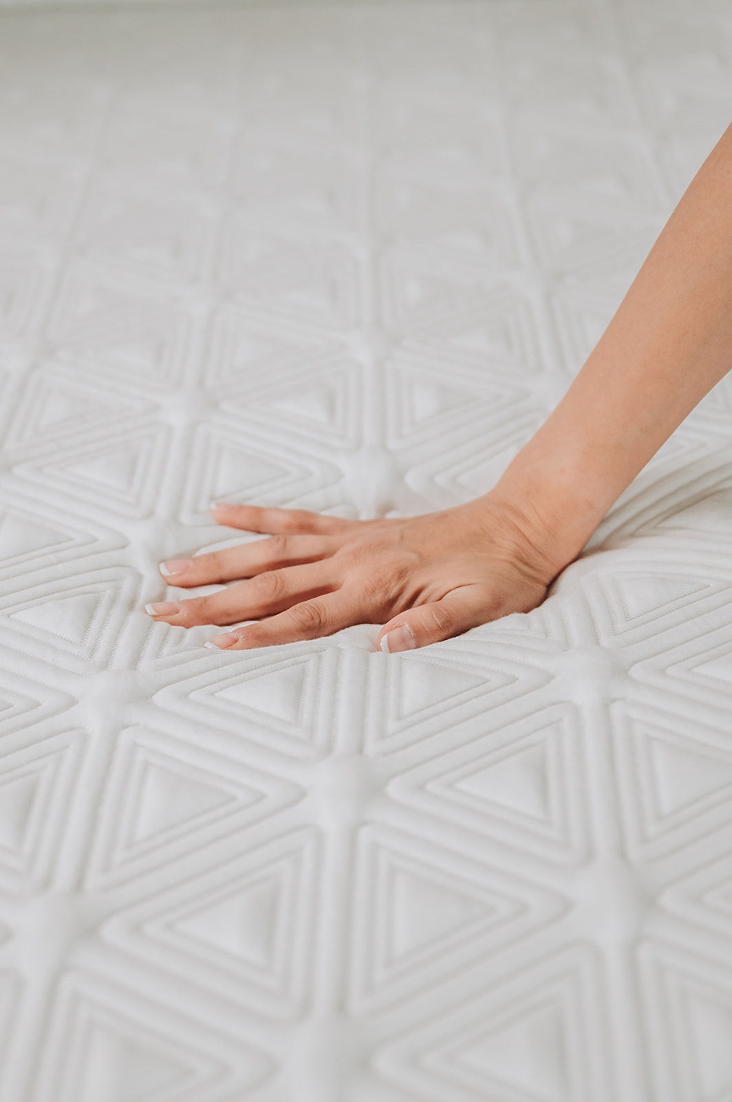 8" Gel Memory Foam Mattress by HouseOfZazla; white foam surface with geometric quilted pattern on Tampa Home & Garden Store
