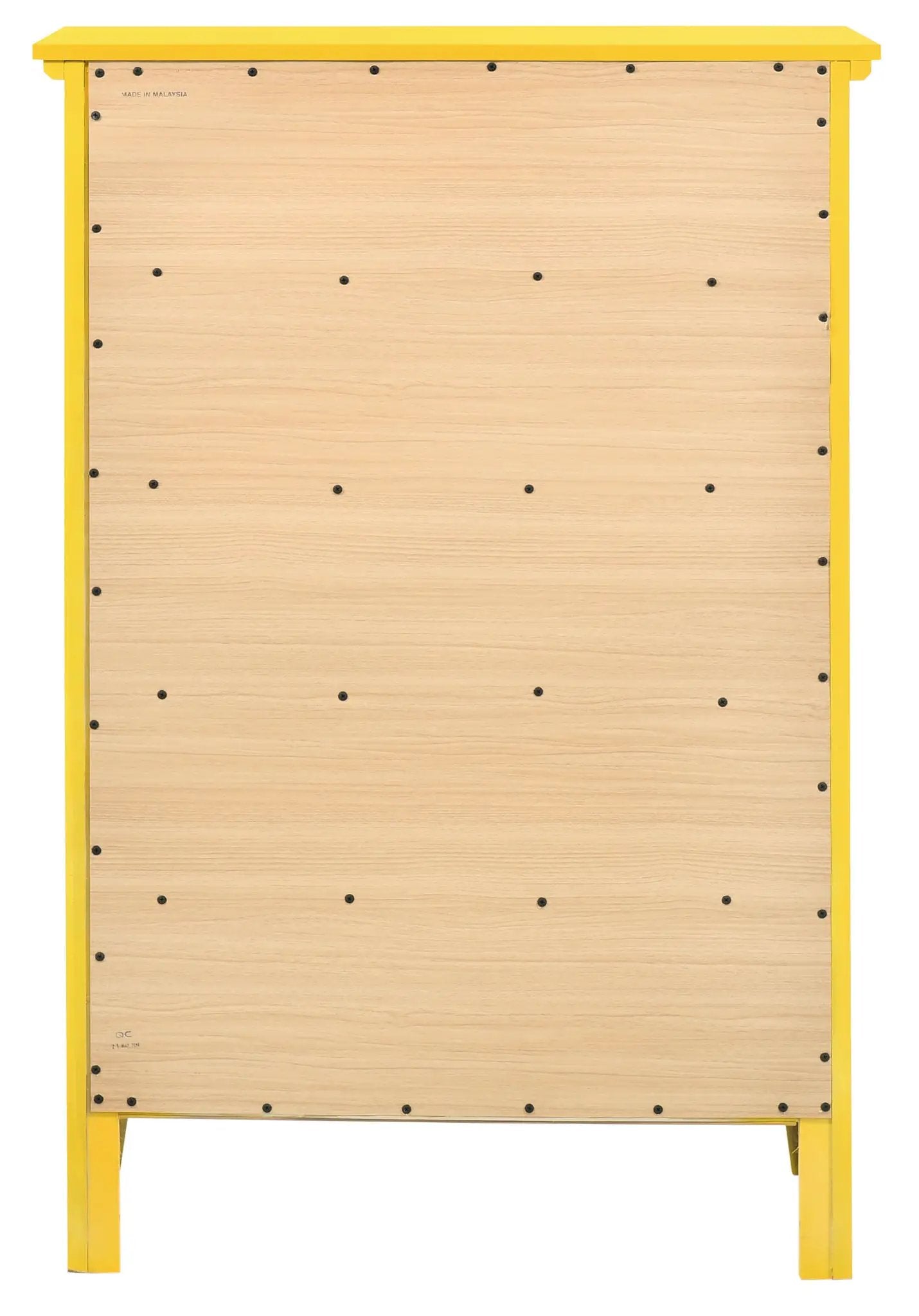 Hammond Chest accent piece with yellow frame and wood panel by Unique Piece Furniture on Tampa Home & Garden Store