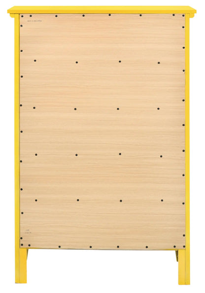 Hammond Chest accent piece with yellow frame and wood panel by Unique Piece Furniture on Tampa Home & Garden Store