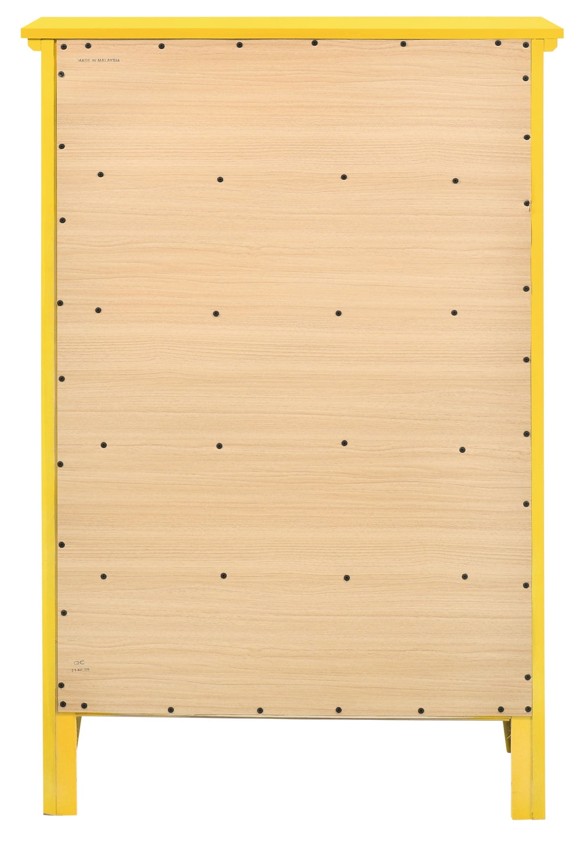 Accent chest with yellow frame and real wood veneer panels on Tampa Home & Garden Store