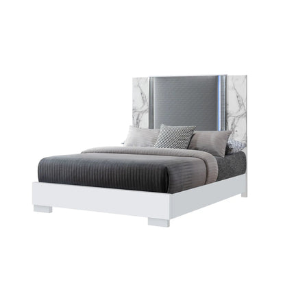 Moon Modern Bed with LED Accent Lighting