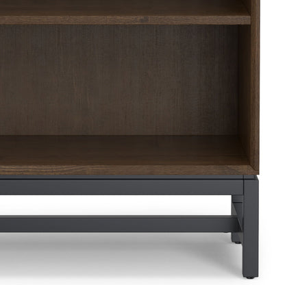 Handcrafted Mid Century Bookcase And Shelves dark wood interior gray metal frame HouseOfZazla on Tampa Home & Garden Store