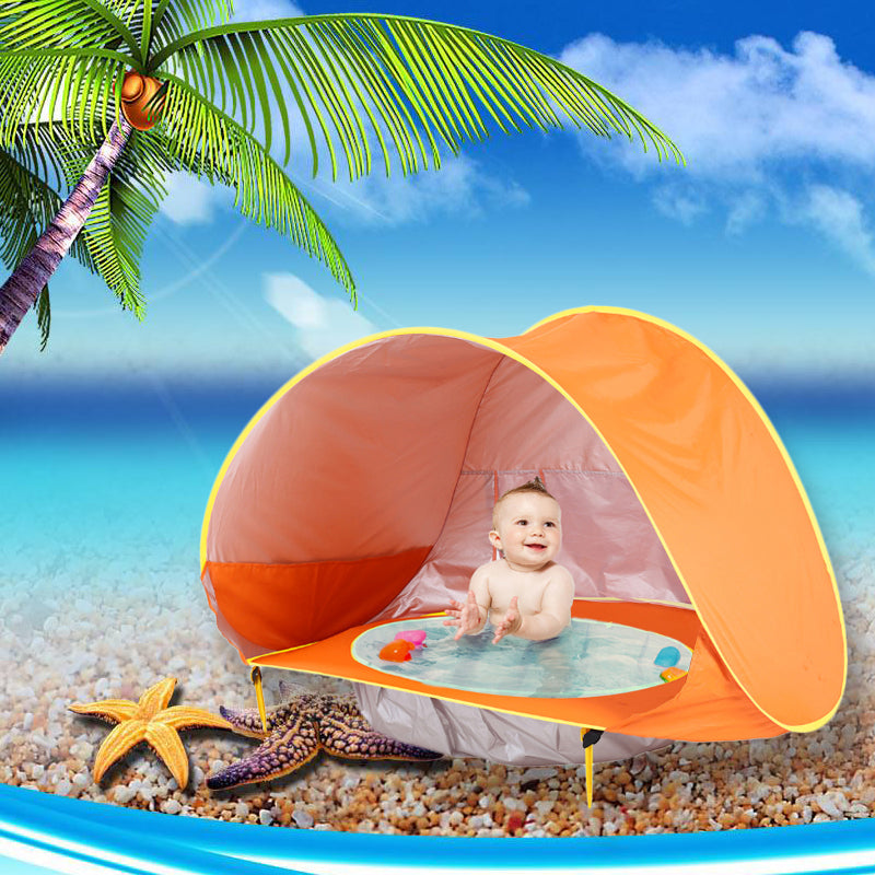 Baby Beach Tent orange shade pool UV sun shelter for infant My Store on Tampa Home & Garden Store