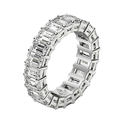 Emerald-cut lab-grown diamond eternity ring in 14k white gold, 2 cttw FG/VS2 on Tampa Home & Garden Store
