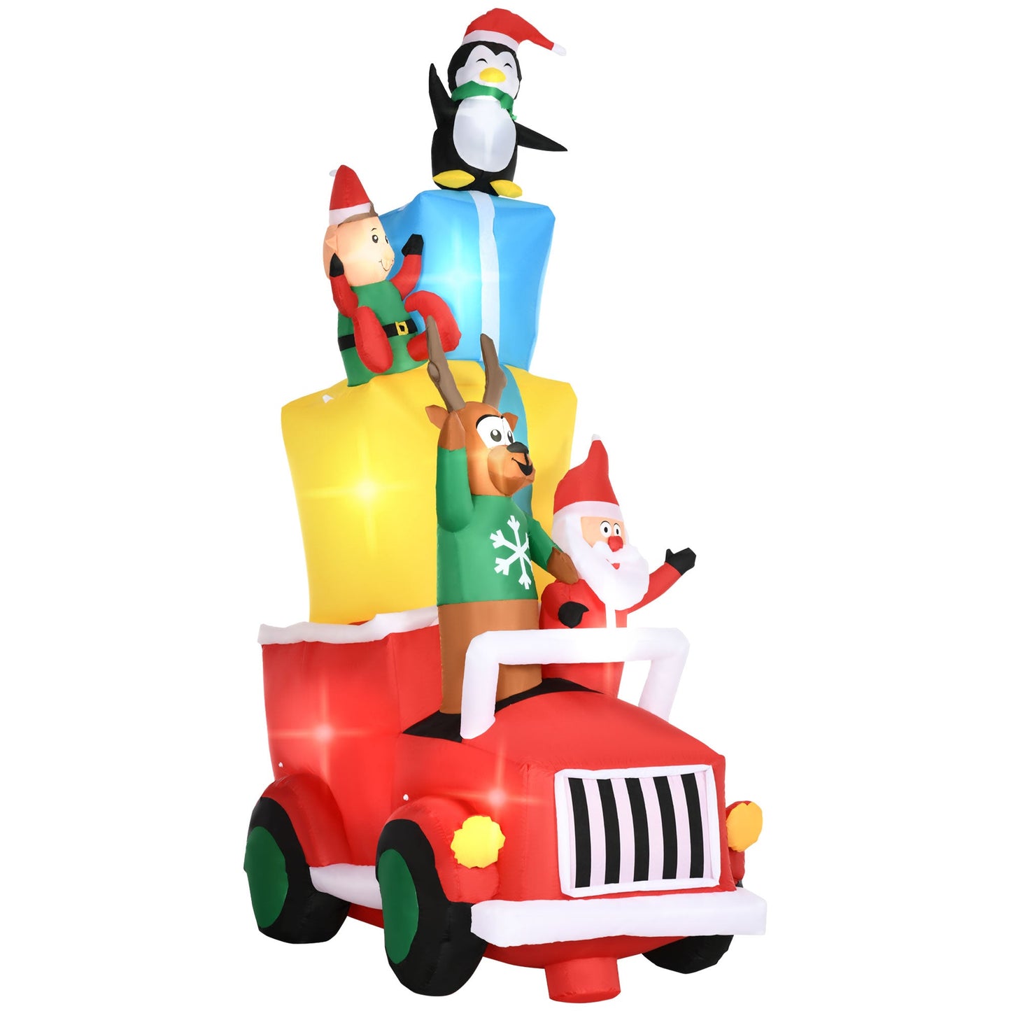 Outdoor Christmas Santa and Elk Inflatable