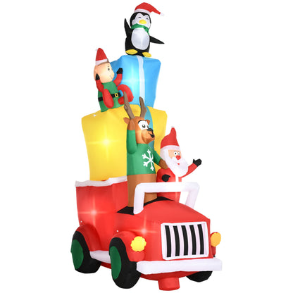 Outdoor Christmas Santa and Elk Inflatable