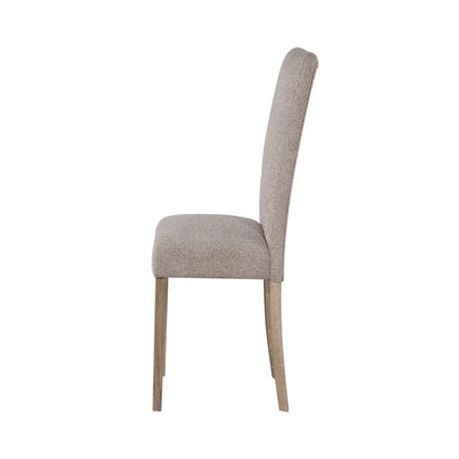 Stone Dining Chair Set of 2 Beige Rubberwood
