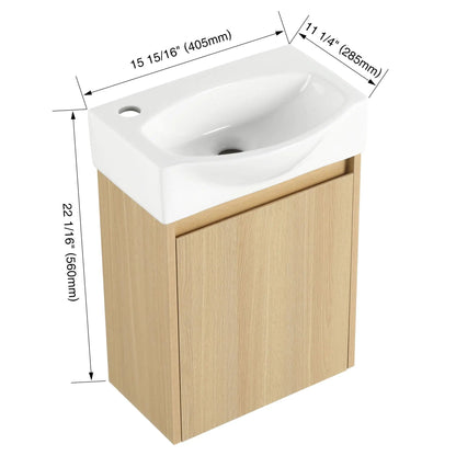Modern Bathroom Vanity with Ceramic Basin Sink