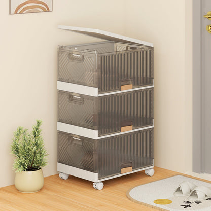 3/4/5/6-Cube Stackable Storage Bins with Detachable Wheels