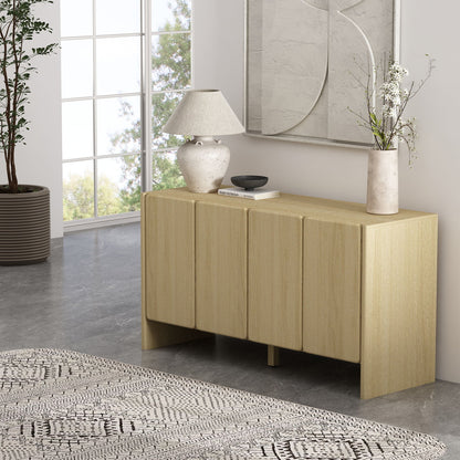 Linda Sideboard by HouseOfZazla in light brown wood with adjustable shelves on Tampa Home & Garden Store