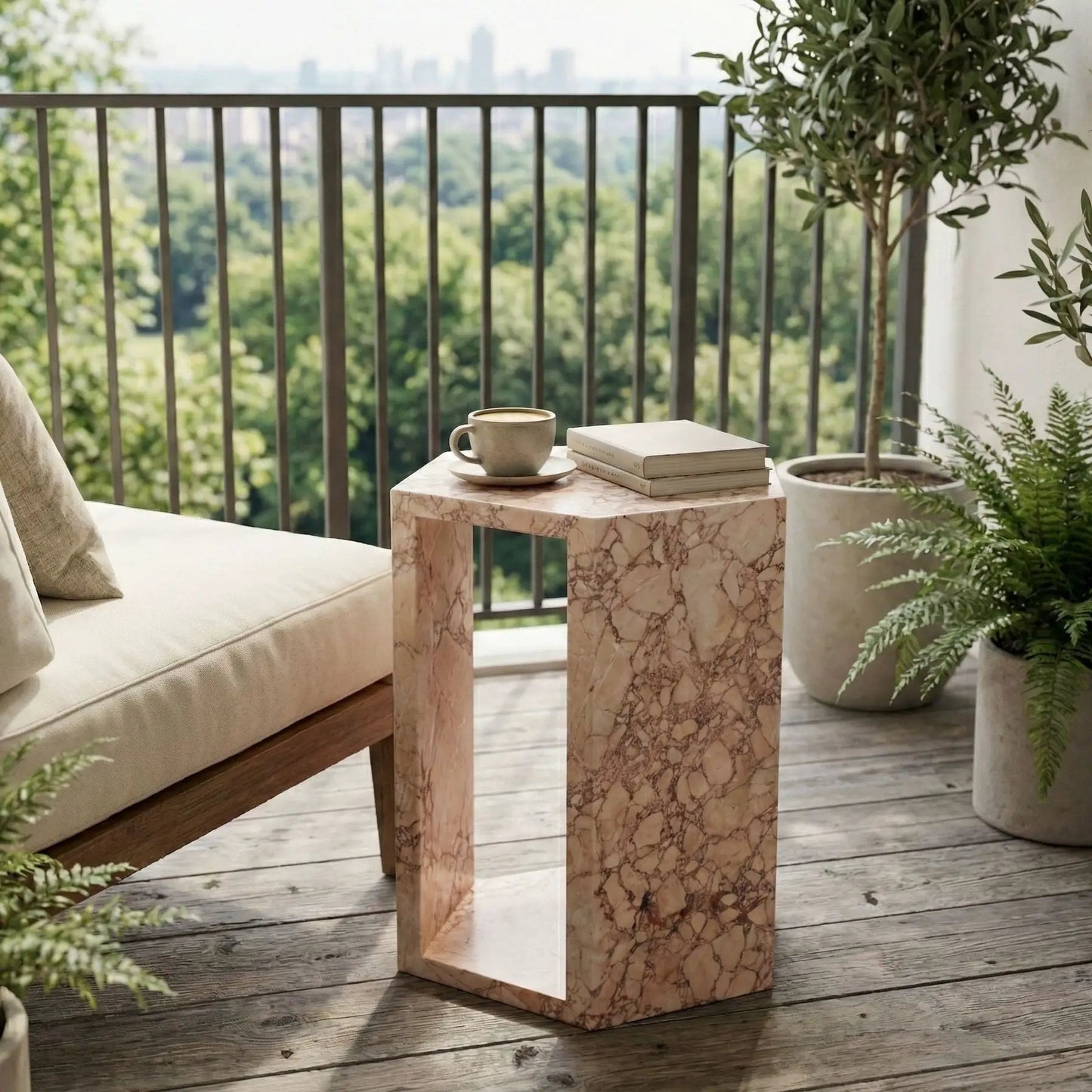 Hexagon Side Table in Modern Minimalist Style