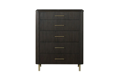 Clayten Chest Espresso accent chest with grooved front and brass handles by HouseOfZazla on Tampa Home & Garden Store