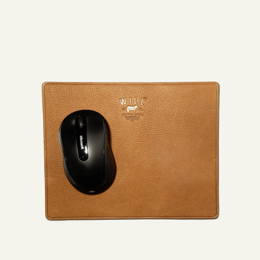 Leather mouse pad Patina and Warm Texture by Will Leather Goods with black mouse on Tampa Home & Garden Store