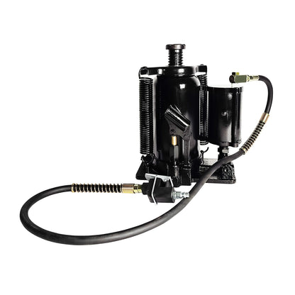 Air hydraulic bottle jack 20 ton, black with hose and brass fittings on Tampa Home & Garden Store