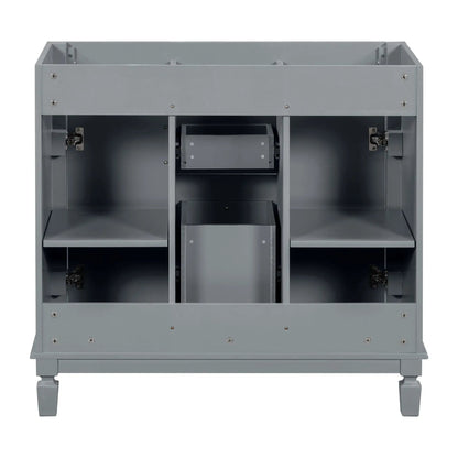 Bathroom vanity cabinet with 2 soft closing doors and 2 drawers, gray metal on Tampa Home & Garden Store