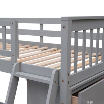 Bunk Bed With Six Drawers And Flexible Shelves