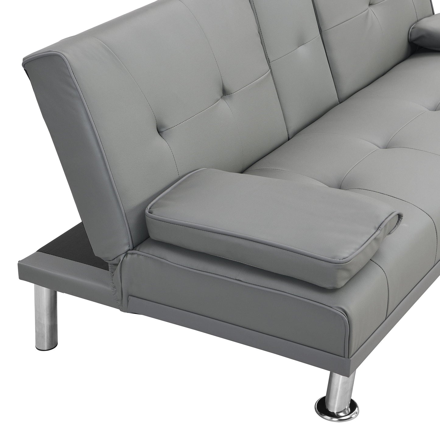Modern Sofa Bed with Armrest and Wood Frame