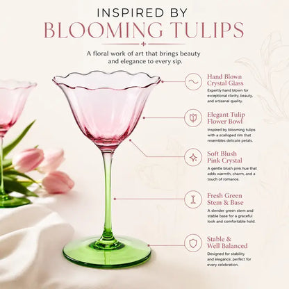 Fiore Champagne Coupe Glassware Set of Two