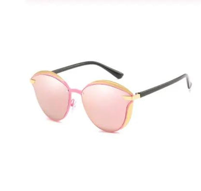 Metal polarized casual glasses pink round lenses with black temples FLIPSTYLEZLLC on Tampa Home & Garden Store