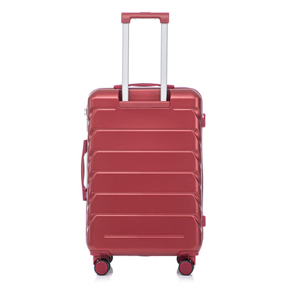 HouseOfZazla red spinner luggage with extendable silver handle and four wheels on Tampa Home & Garden Store