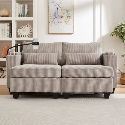 Convertible Chaise Lounge Chair With USB Ports