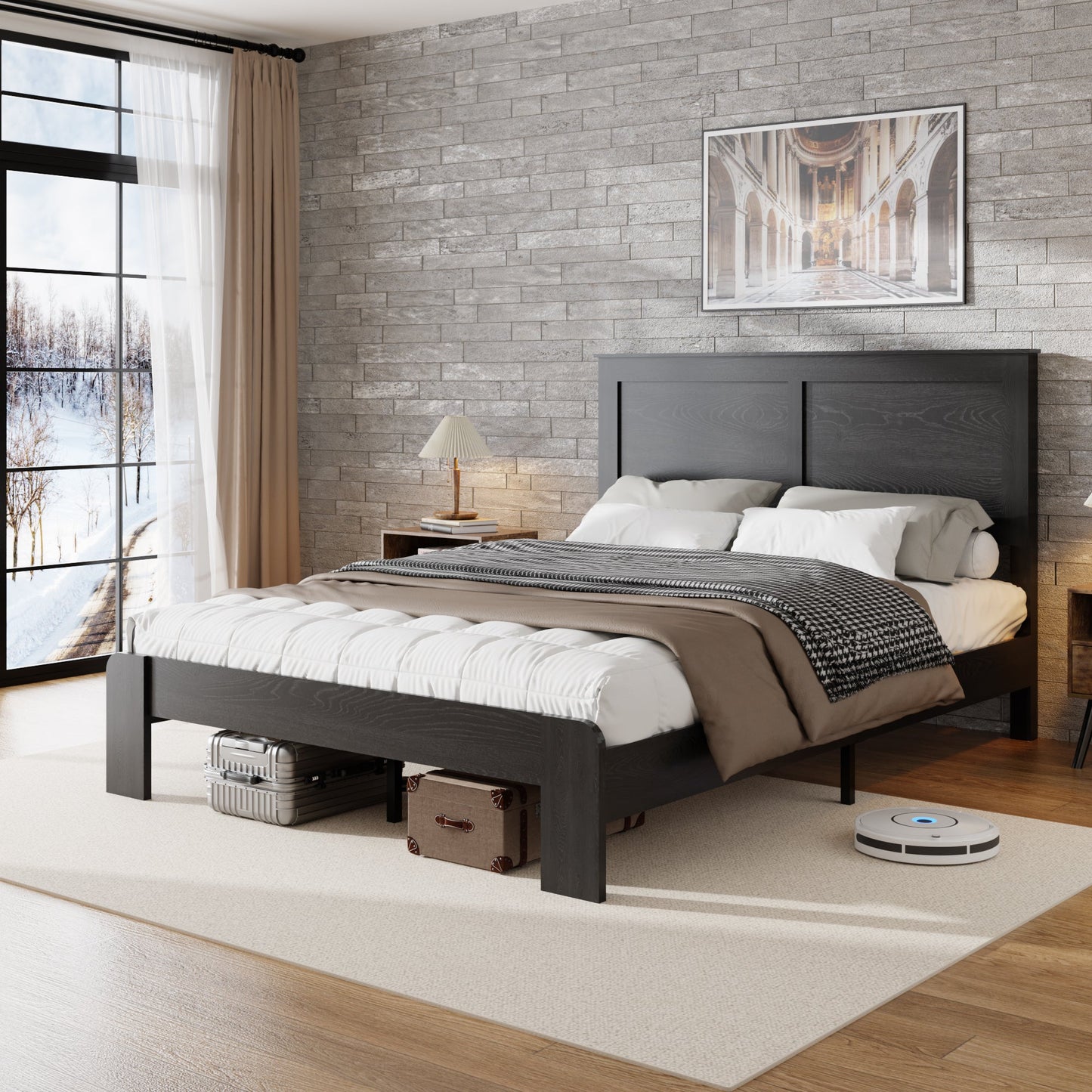 Full Size Sturdy Wooden Platform Bed Frame