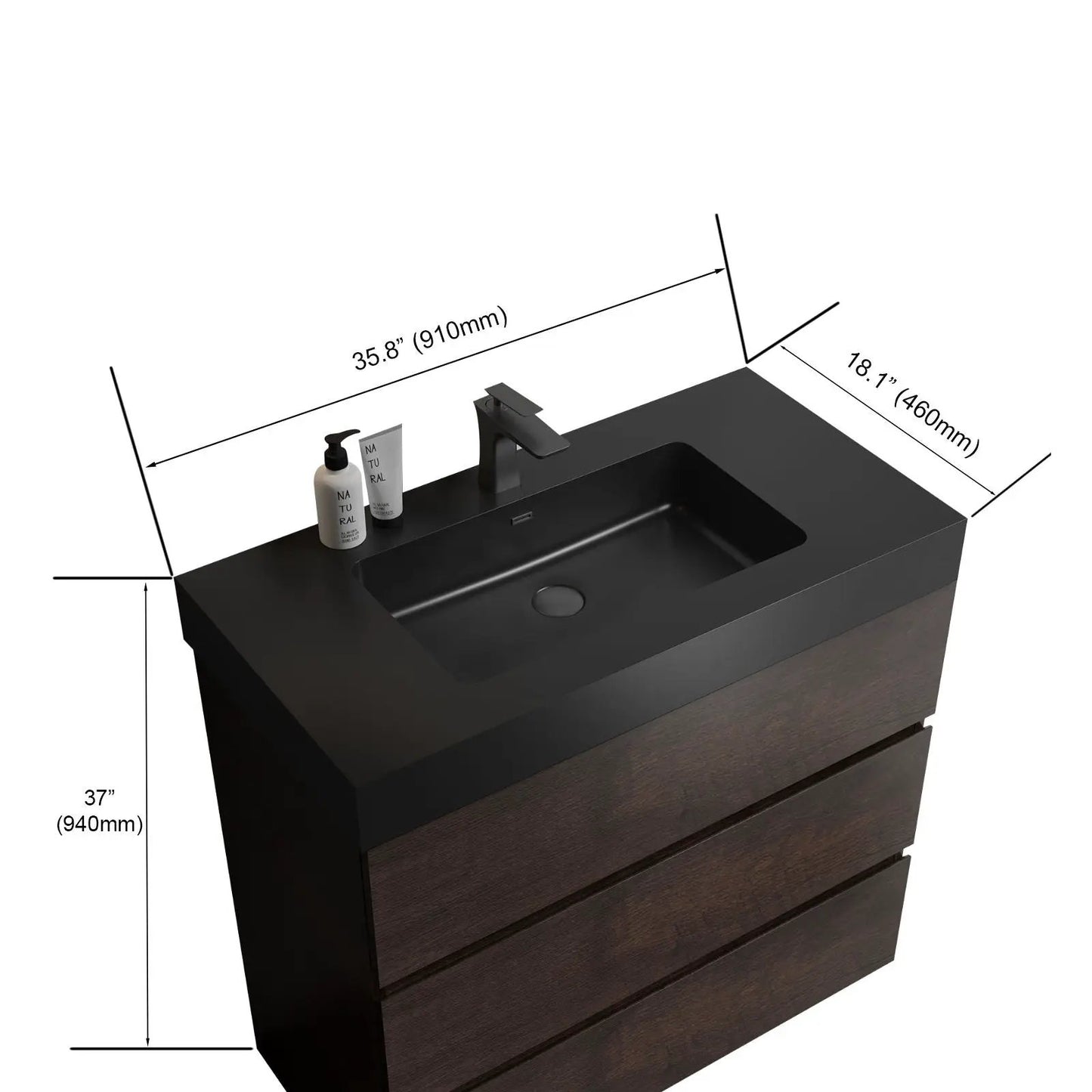 Alice Bathroom Vanity with Large Storage and Sink