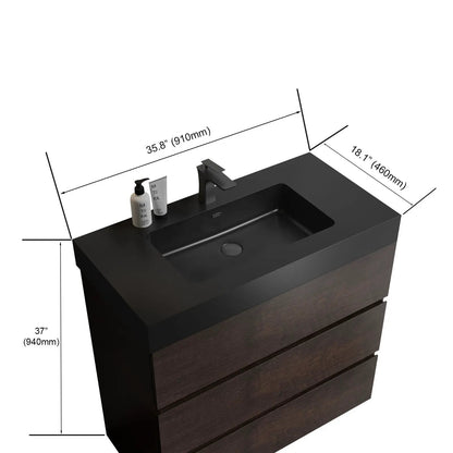 Alice Bathroom Vanity with Large Storage and Sink