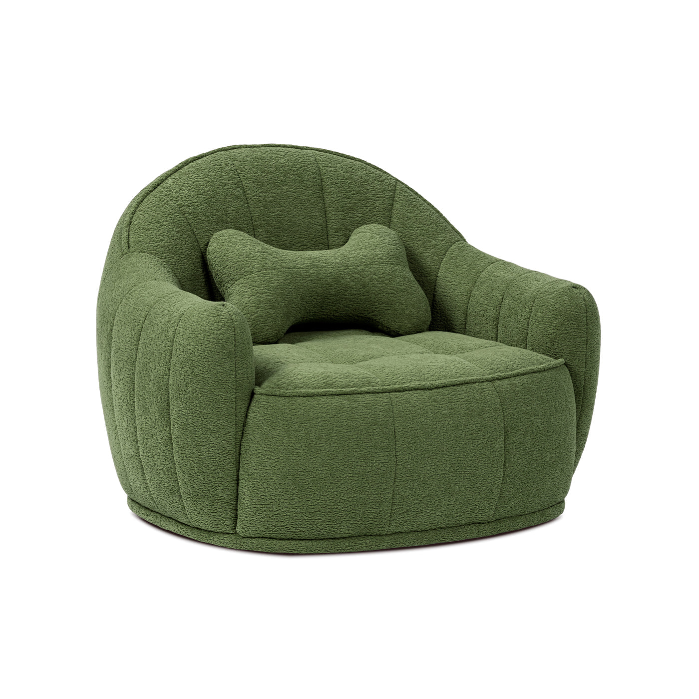 Louie 30.5-inch Dog Sofa Bed, Moss green, medium round plush pet bed with bolster on Tampa Home & Garden Store