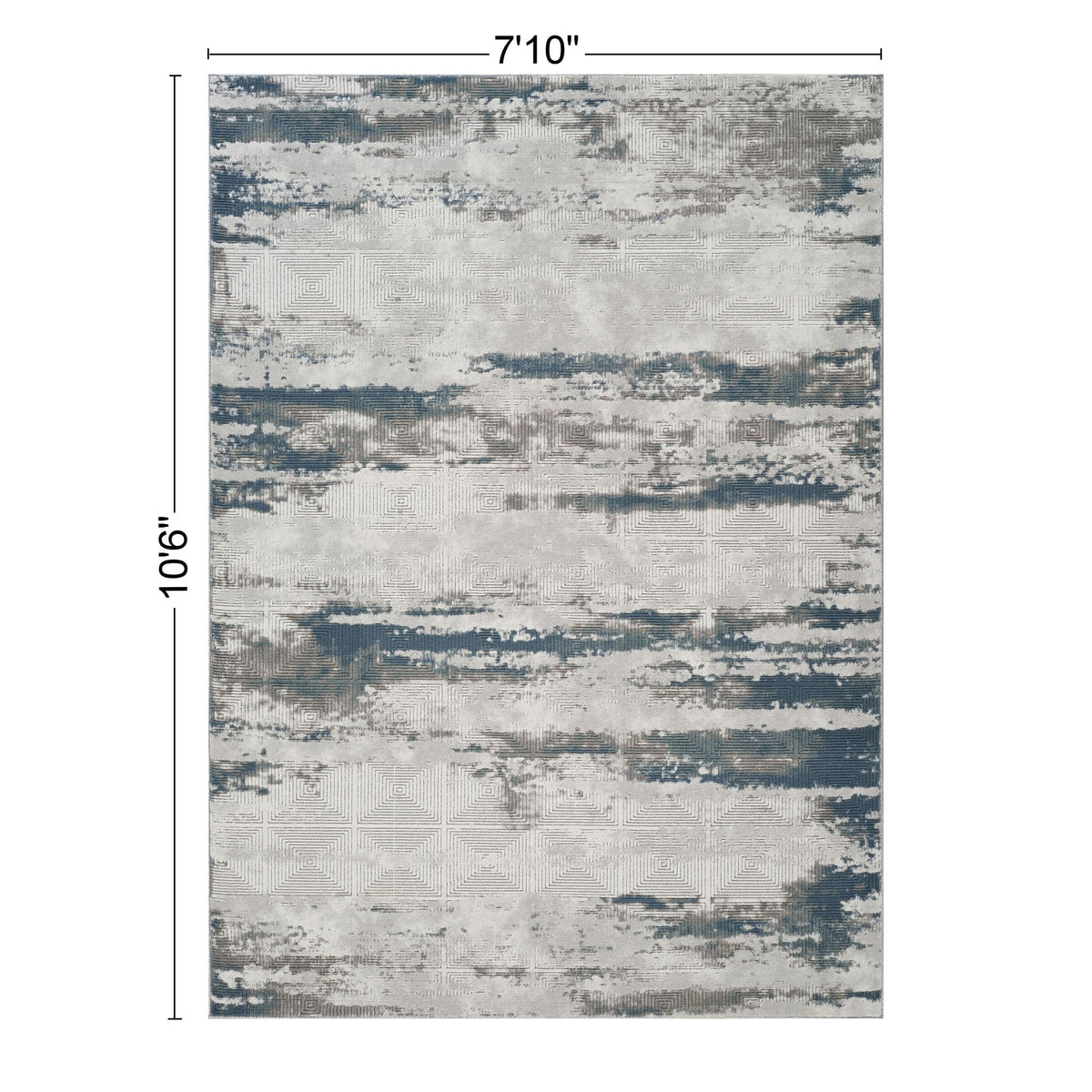HouseOfZazla Contemporary Gray Area Rug with 3D square pattern on Tampa Home & Garden Store