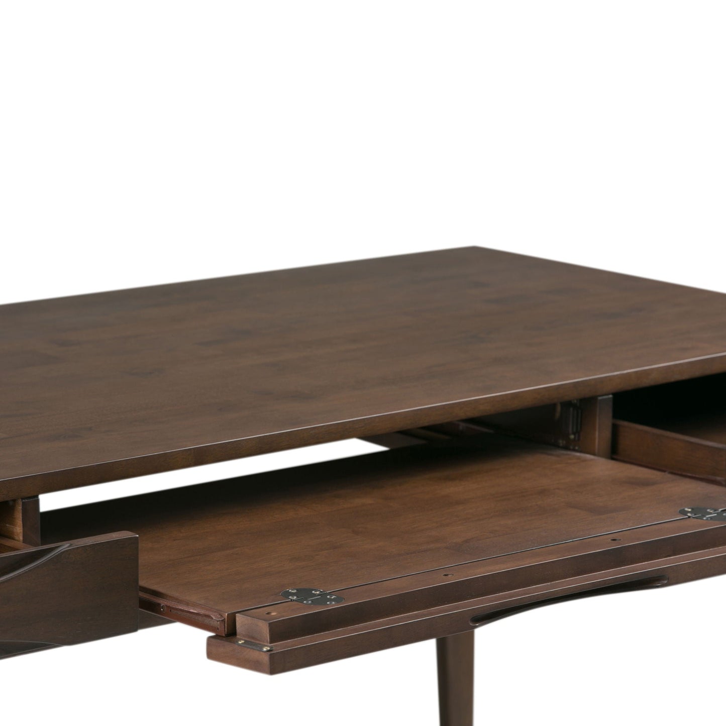 Harper Handcrafted Desk Unique Piece Furniture, dark walnut finish with drop-down tray on Tampa Home & Garden Store