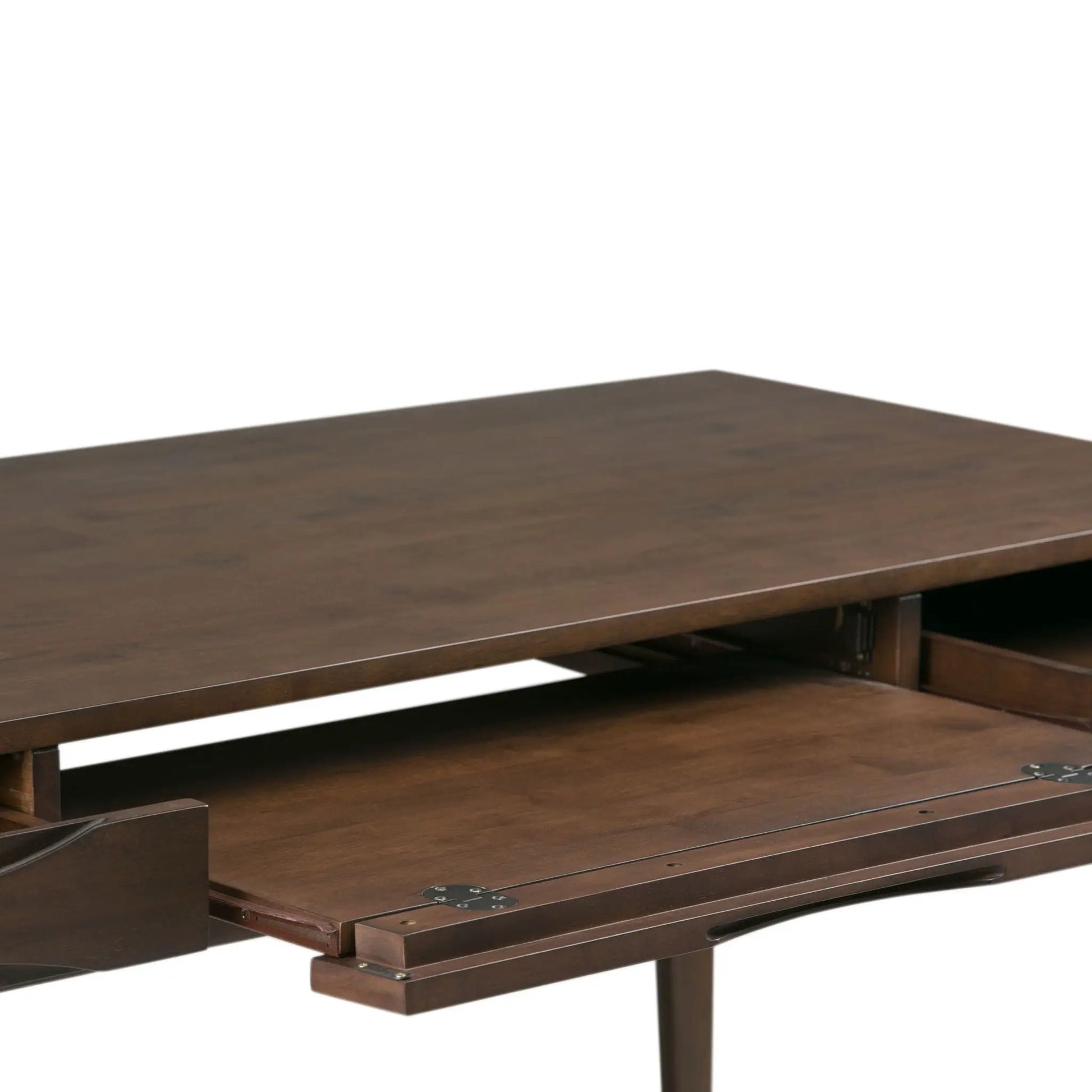 Harper Handcrafted Desk Unique Piece Furniture, dark walnut finish with drop-down tray on Tampa Home & Garden Store