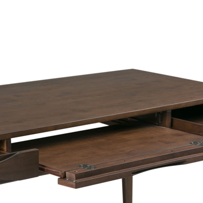 Harper Handcrafted Desk Unique Piece Furniture, dark walnut finish with drop-down tray on Tampa Home & Garden Store