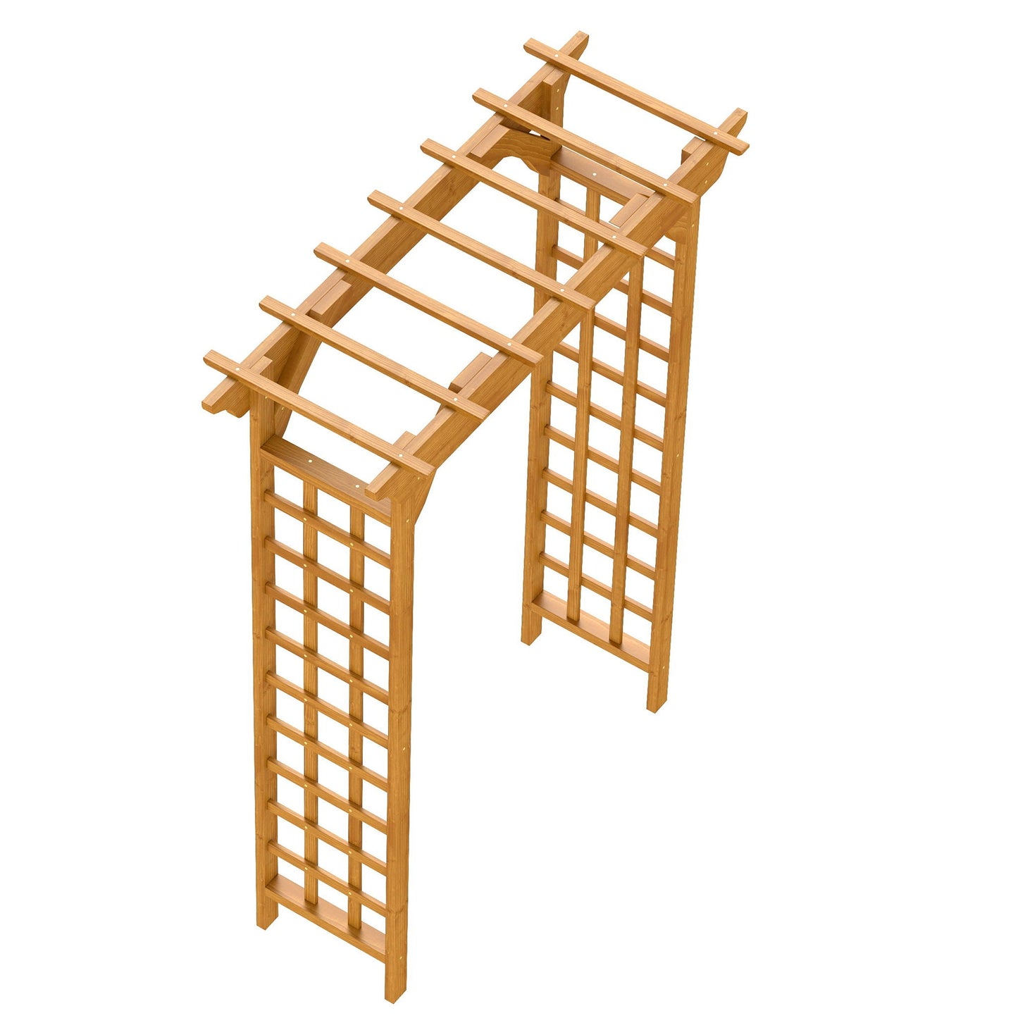 Yellow wooden arbor wedding arch trellis for garden decor by HouseOfZazla on Tampa Home & Garden Store