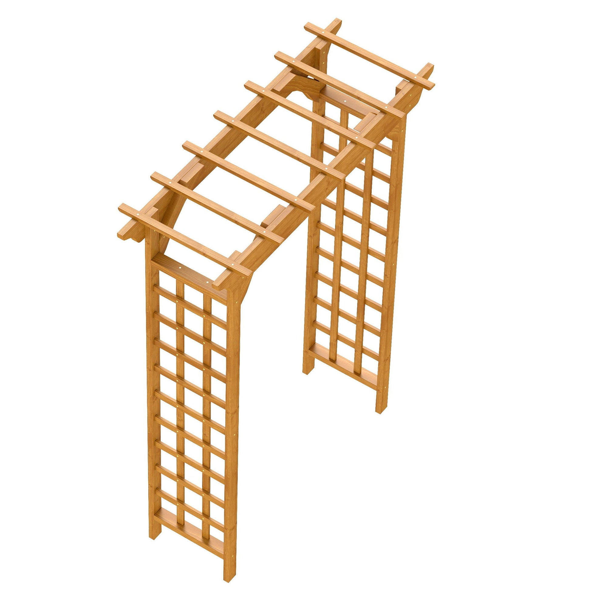 Yellow wooden arbor wedding arch trellis for garden decor by HouseOfZazla on Tampa Home & Garden Store
