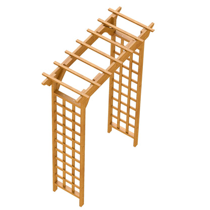 Yellow wooden arbor wedding arch trellis for garden decor by HouseOfZazla on Tampa Home & Garden Store