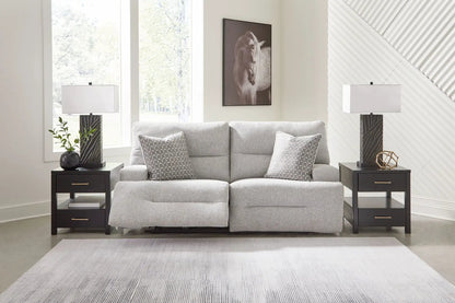 Acklen Place reclining sectional gray fabric by Unique Piece Furniture in a modern living space on Tampa Home & Garden Store