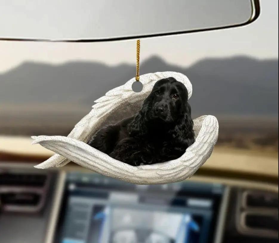Car Pendant Sleeping Dog Angel Decor Hanging