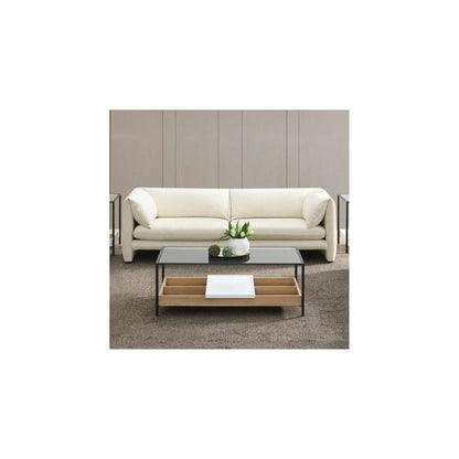 Jaeda Boucle Sofa beige stationary sofa by Unique Piece Furniture in a modern living room on Tampa Home & Garden Store