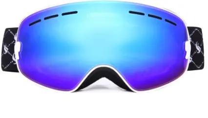 Children's ski glasses FLIPSTYLEZLLC with blue-purple mirrored lenses and black strap on Tampa Home & Garden Store