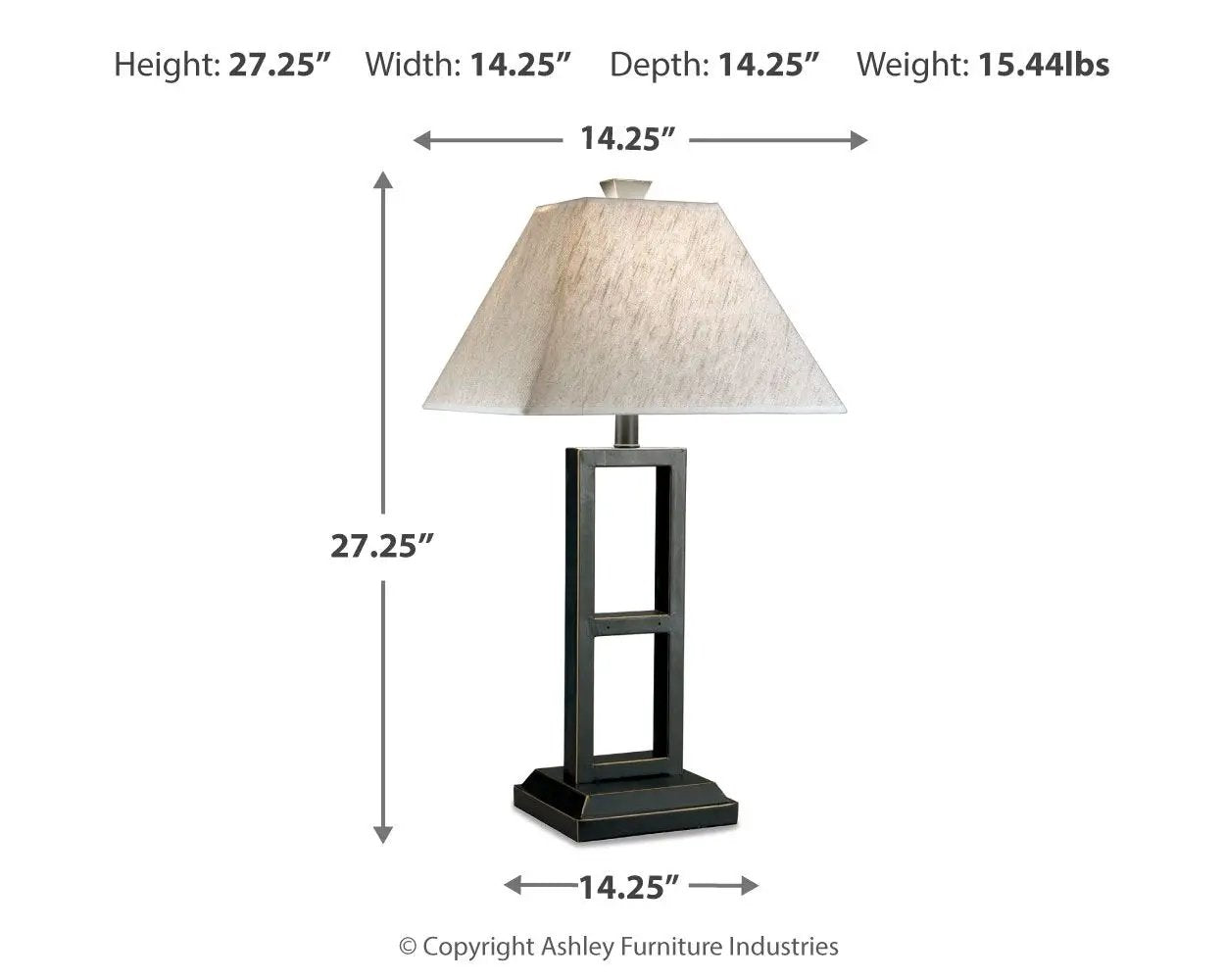 Deidra Table Lamp Set of 2 Rustic Metal Shade