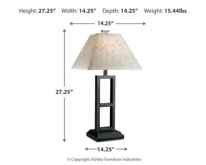 Deidra Table Lamp Set of 2 Rustic Metal Shade