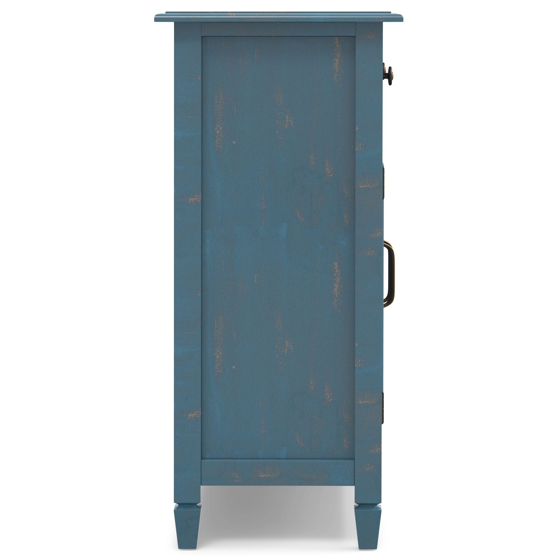 Connaught Entryway Storage Cabinet blue distressed finish accent cabinet with side knob on Tampa Home & Garden Store