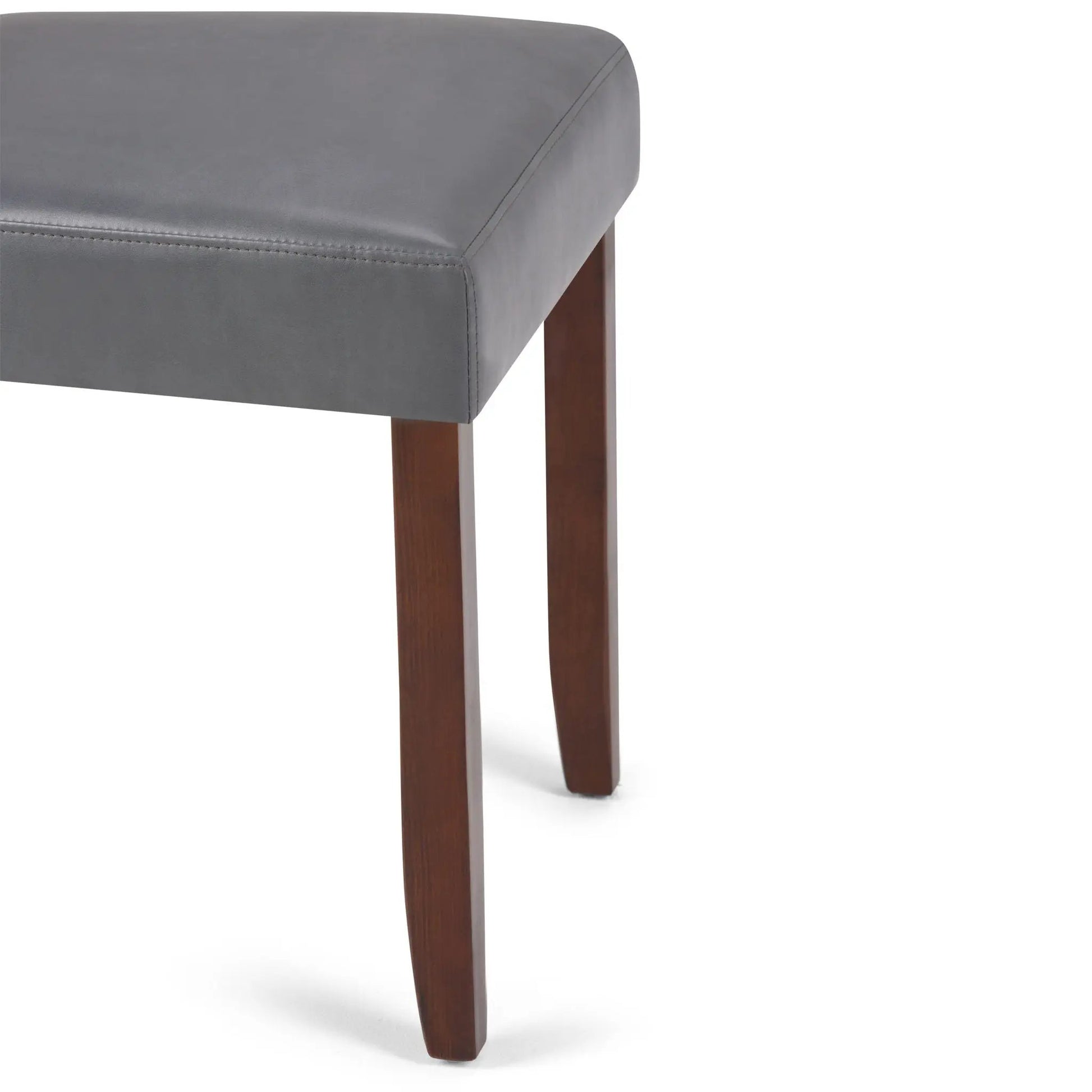 Acadian Upholstered Parson Dining Chair Set of 2 gray upholstery with dark wood legs on Tampa Home & Garden Store