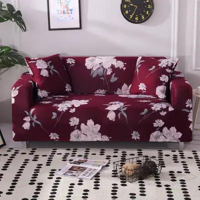 All-inclusive sofa cover universal sofa cover burgundy floral pattern FLIPSTYLEZLLC on Tampa Home & Garden Store