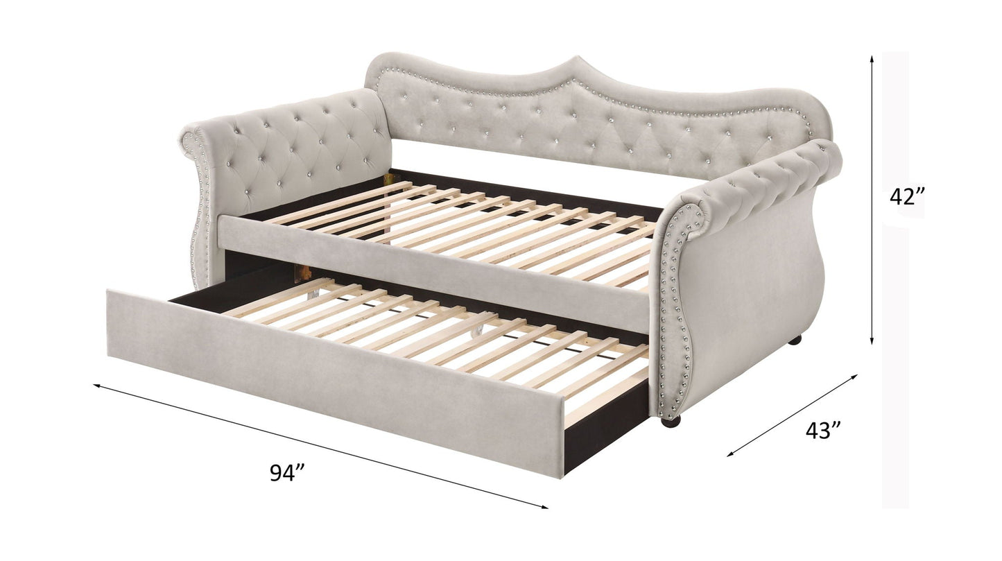 Classic Adkins Twin Daybed and Trundle Beige